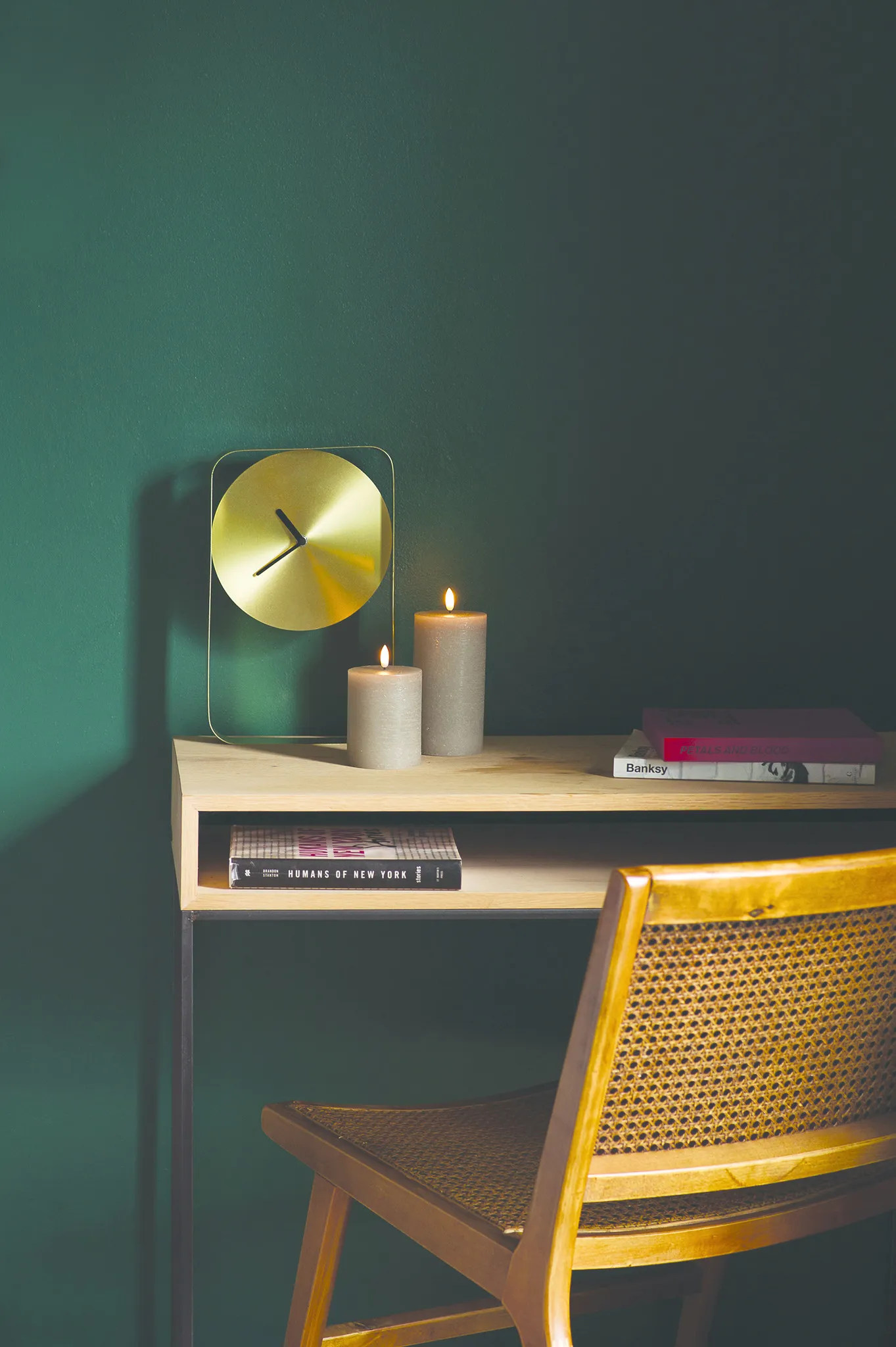 LED pillar candle, Sandstone, Rustic, 7,8x10 cm